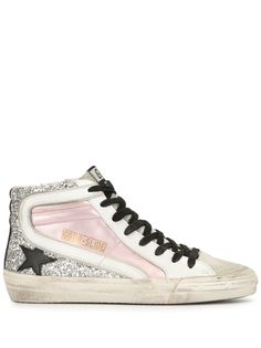 Golden Goose высокие кеды Slide с блестками