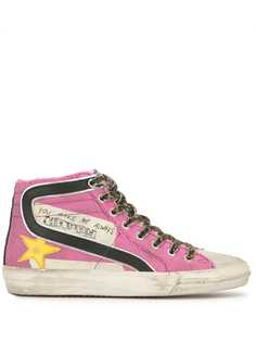 Golden Goose высокие кеды Slide с надписью
