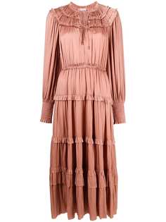 Ulla Johnson ярусное платье миди Serena