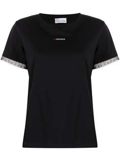 RED Valentino футболка с сетчатой окантовкой и логотипом