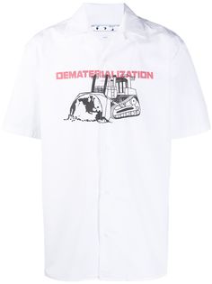 Off-White DEMATERIALIZAT HOLIDAY SHIRT WHITE RED