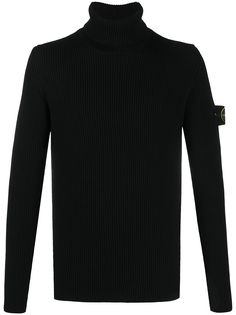 Stone Island джемпер в рубчик с высоким воротником