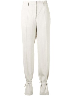 Off-White прямые брюки с завязками на щиколотках