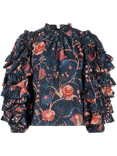 Ulla Johnson floral ruffle blouse