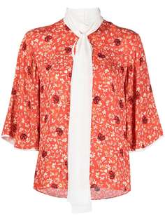 Chloé блузка с завязками и цветочным принтом
