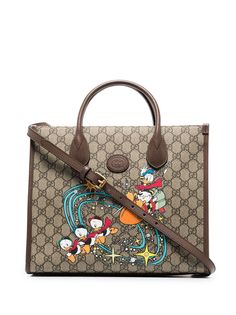 Gucci X Disney brown Donald Duck GG Supreme tote bag