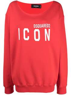 Dsquared2 толстовка с широким вырезом и логотипом