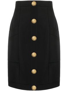 Balmain юбка с декоративными пуговицами