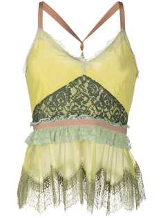 Pinko топ с кружевной баской