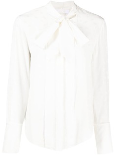 Chloé блузка с бантом и логотипом