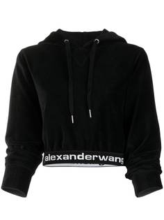 T By Alexander Wang logo cropped hoodie