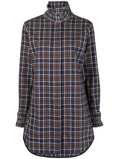 Victoria Beckham ruffled-neck check shirt