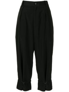 Yohji Yamamoto укороченные брюки с кулиской