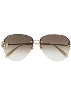 Alexander McQueen Eyewear солнцезащитные очки-авиаторы Butterfly Jewelled