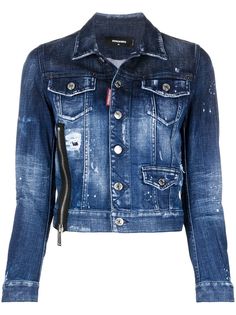 Dsquared2 джинсовая куртка с эффектом потертости
