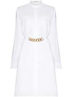 Givenchy платье-рубашка с длинными рукавами и цепочкой