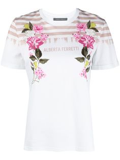 Alberta Ferretti футболка с логотипом и полосками