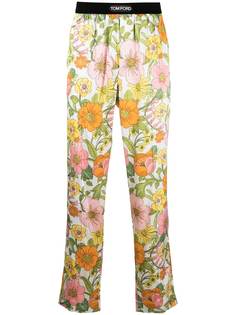 Tom Ford пижамные брюки с цветочным принтом