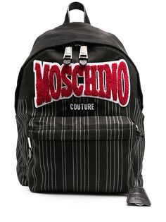 Moschino полосатый рюкзак с нашивкой-логотипом