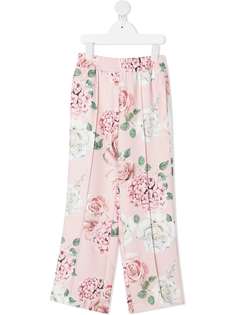 Monnalisa брюки со складками и цветочным принтом
