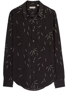 Equipment line-print slim fit shirt