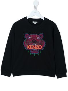 Kenzo Kids logo embroidered sweatshirt