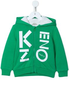 Kenzo Kids logo zipped hoodie
