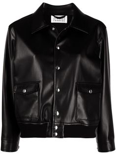 Maison Margiela однобортная куртка из искусственной кожи