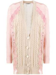 Stella McCartney кардиган фактурной вязки с цветочным кружевом