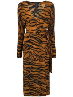 Norma Kamali платье с тигровым принтом