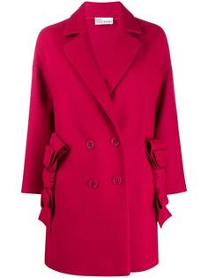 RED Valentino двубортное пальто с бантом