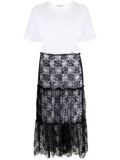 RED Valentino платье миди с кружевом