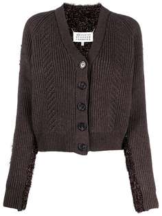 Maison Margiela кардиган с V-образным вырезом и эффектом металлик