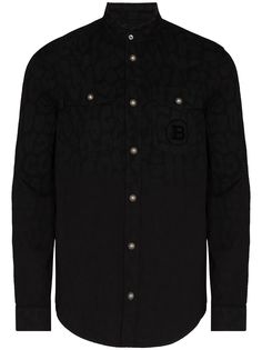 Balmain рубашка с леопардовым принтом
