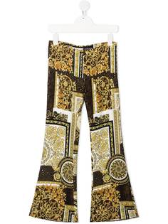 Young Versace расклешенные брюки с принтом