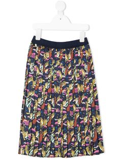 Kenzo Kids плиссированная юбка с принтом