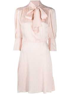 Victoria Victoria Beckham logo-print tied-neck short dress