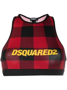 Dsquared2 спортивный бюстгальтер в клетку