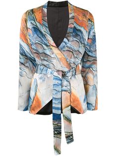 Lisa Von Tang жакет с графичным принтом и поясом