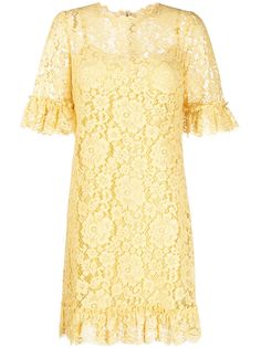 Dolce & Gabbana кружевное платье с короткими рукавами