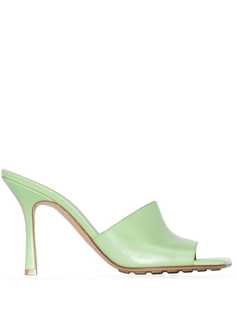 Bottega Veneta green Stretch 90 leather sandals