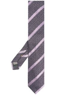 Canali жаккардовый галстук в полоску