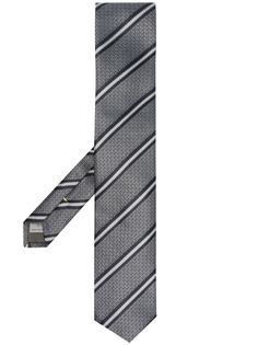Canali жаккардовый галстук в полоску