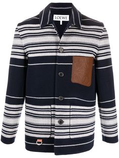 LOEWE logo-patch striped jacket