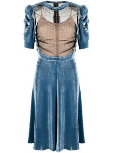 Maison Margiela платье миди с прозрачной вставкой