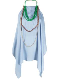 Jacquemus beaded open-back halterneck blouse