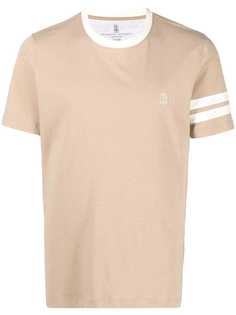 Brunello Cucinelli футболка с полосатыми рукавами