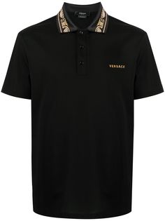 Versace рубашка поло с вышитым логотипом