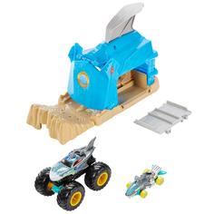 Игровой набор Hot Wheels Монстр-Трак Пусковой гараж Шарк Рик
