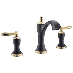 Смеситель для раковины (умывальника) Timo Unari 7511/04Y Black-Antique, черный/золото двухрычажный встраиваемый